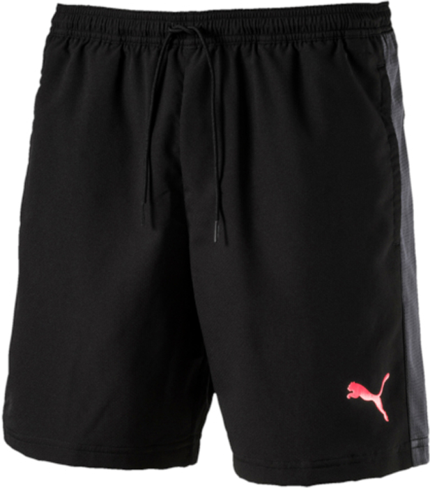 Шорты мужские Puma evoTRG Woven Shorts, цвет: черный. 65534606. Размер L (48/50)65534606 Шорты мужские Puma evoTRG Woven Shorts, цвет: черный. 65534606. Размер L (48/50)65534606Эластичные и дышащие шорты evoTRG Woven Shorts от Puma для тренировок станут идеальным дополнением любой футбольной формы. Дышащий сетчатый материал на спине и боковые вставки Puma Formstrip обеспечивают повышенную циркуляцию воздуха и оптимальную воздухопроницаемость. Шорты сшиты из эластичного материала, который обеспечивает максимальную гибкость и свободу движений. Эластичный пояс со шнурком. Боковые карманы.