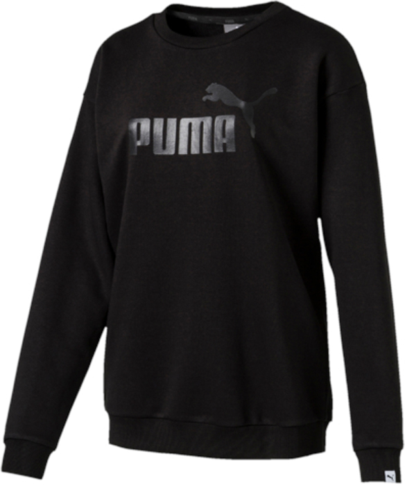 Свитшот женский Puma ESS No.1 Crew Sweat TR, цвет: черный. 83840512. Размер XS (40/42)83840512 Свитшот женский Puma ESS No.1 Crew Sweat TR, цвет: черный. 83840512. Размер XS (40/42)83840512Свитшот от Puma ESS No.1 Crew Sweat Tr W прямого кроя выполнена из меланжевого трикотажа с мягким внутренним слоем. Модель декорирована прорезиненным логотипом Puma. Среди других отличительных особенностей изделия - отделка сзади по вороту тесьмой с фирменной символикой, спущенное плечо, отделка воротника, манжет и пояса трикотажем в рубчик. Модель имеет фасон мужской рубашки со свободным воротом и длинными рукавами.