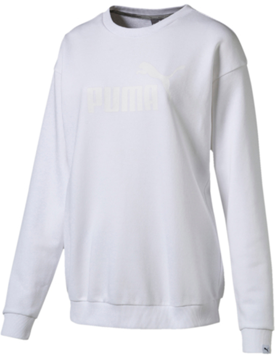 Свитшот женский Puma ESS No.1 Crew Sweat TR, цвет: белый. 83840513. Размер M (44/46)83840513 Свитшот женский Puma ESS No.1 Crew Sweat TR, цвет: белый. 83840513. Размер M (44/46)83840513Свитшот от Puma ESS No.1 Crew Sweat Tr W прямого кроя выполнена из меланжевого трикотажа с мягким внутренним слоем. Модель декорирована прорезиненным логотипом Puma. Среди других отличительных особенностей изделия - отделка сзади по вороту тесьмой с фирменной символикой, спущенное плечо, отделка воротника, манжет и пояса трикотажем в рубчик. Модель имеет фасон мужской рубашки со свободным воротом и длинными рукавами.