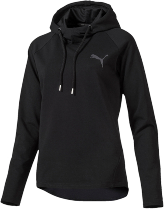 Толстовка женская Puma Active ESS Hooded Cover Up, цвет: черный. 83844301. Размер L (46/48)83844301 Толстовка женская Puma Active ESS Hooded Cover Up, цвет: черный. 83844301. Размер L (46/48)83844301Стильная женская толстовка Active ESS Hooded Cover Up изготовлена из хлопка и полиэстера с добавлением эластана. Изделие имеет длинные рукава реглан, круглый вырез с завязками и капюшон с подкладкой из сетчатого материала. Боковые швы с нахлестом вперед обеспечивают свободу движений. На груди с левой стороны модель декорирована логотипом Puma. Эта толстовка отлично подойдет тем девушкам, кто ведет активный образ жизни даже вне спортивного зала. ЛинейкаActive создана для ежедневного использования, несмотря на то, что берет свое начало от спортивной одежды.