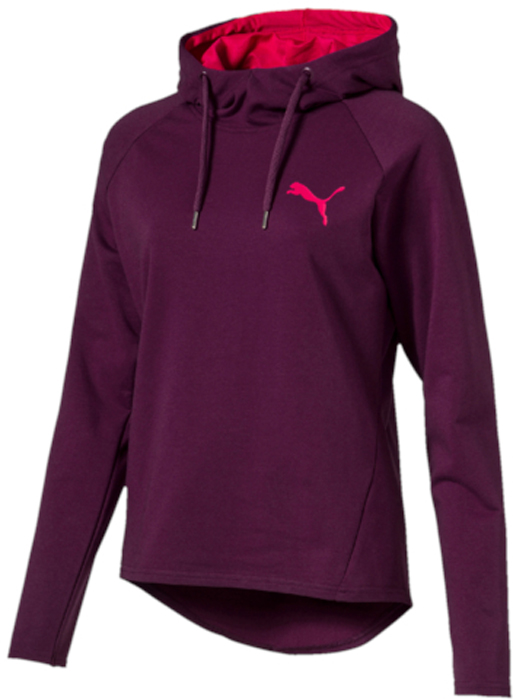 Толстовка женская Puma Active ESS Hooded Cover Up, цвет: темно-фиолетовый. 83844332. Размер L (46/48)83844332 Толстовка женская Puma Active ESS Hooded Cover Up, цвет: темно-фиолетовый. 83844332. Размер L (46/48)83844332Стильная женская толстовка Active ESS Hooded Cover Up изготовлена из хлопка и полиэстера с добавлением эластана. Изделие имеет длинные рукава реглан, круглый вырез с завязками и капюшон с подкладкой из сетчатого материала. Боковые швы с нахлестом вперед обеспечивают свободу движений. На груди с левой стороны модель декорирована логотипом Puma. Эта толстовка отлично подойдет тем девушкам, кто ведет активный образ жизни даже вне спортивного зала. ЛинейкаActive создана для ежедневного использования, несмотря на то, что берет свое начало от спортивной одежды.