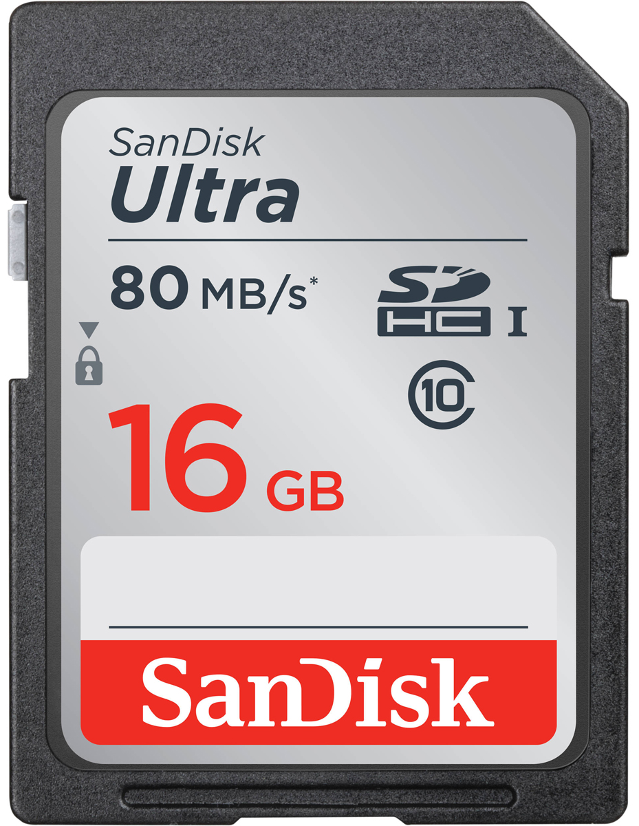 SanDisk Ultra SDHC UHS-I 16GB карта памяти (80 МБ/с)