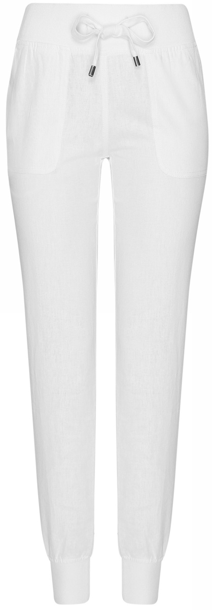 Брюки женские oodji Collection, цвет: белый. 21711005/16009/1000N. Размер 36-170 (42-170)21711005/16009/1000N Брюки женские oodji Collection, цвет: белый. 21711005/16009/1000N. Размер 36-170 (42-170)21711005/16009/1000NЖенские брюки oodji Collection выполнены из высококачественного материала. Модель дополнена широкими эластичными резинками на поясе и по низу брючин. Объем талии регулируется с внешней стороны при помощи шнурка-кулиски. Спереди имеются два втачных кармана, сзади - два накладных.