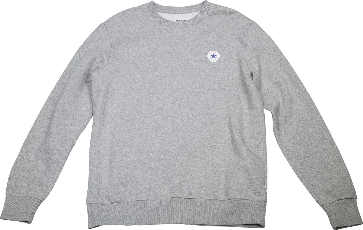 Толстовка мужская Converse Core Crew Sweatshirt, цвет: серый. 10004629035. Размер L (50)10004629035 Толстовка мужская Converse Core Crew Sweatshirt, цвет: серый. 10004629035. Размер L (50)10004629035Толстовка изготовлена из качественного трикотажа на основе хлопка. Модель выполнена с длинными рукавами и круглым вырезом горловины. Толстовка дополнена на груди оригинальным принтом с названием бренда.
