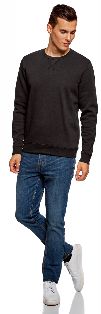 Свитшот мужской oodji Basic, цвет: черный. 5B113001M-1/44396N/2900N. Размер L (52/54)5B113001M-1/44396N/2900N Свитшот мужской oodji Basic, цвет: черный. 5B113001M-1/44396N/2900N. Размер L (52/54)5B113001M-1/44396N/2900NМужской свитшот от oodji выполнен из хлопкового трикотажа. Модель с круглым вырезом горловины и длинными рукавами.