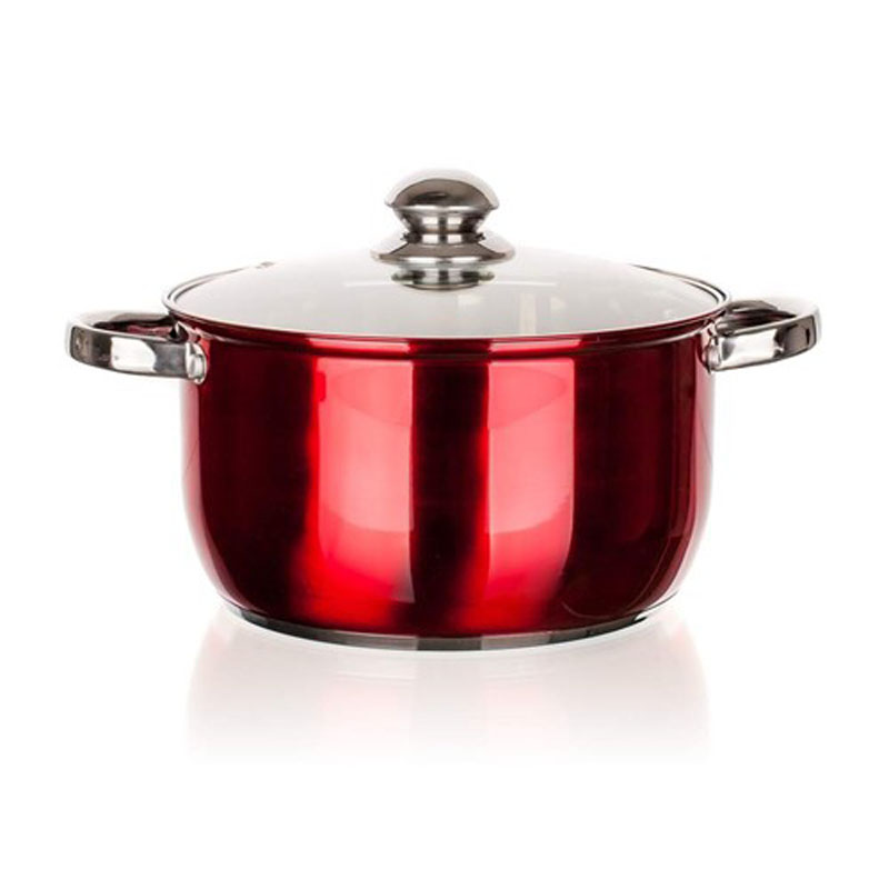 Кастрюля Banquet Maestro с крышкой, 5,7 л48HF09RC24 Кастрюля Banquet Maestro с крышкой, 5,7 л48HF09RC24Кастрюля крышкой из нержавеющей стали с глянцевой поверхностью, ярко красная. Красивый и удобный дизайн! Объем 5,7л, диаметр 24 см, высота 13,5 см, объем 5,7 л. Корпус из нержавеющей стали толщина 0,50 мм, 1,0 мм алюминий снизу + 1,5 мм железа оболочка днища. Индукционная протектор