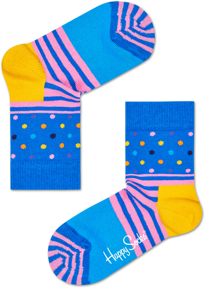 Носки детские Happy socks, цвет: голубой, мультиколор. KSDO01. Размер 18, 4-6 лет