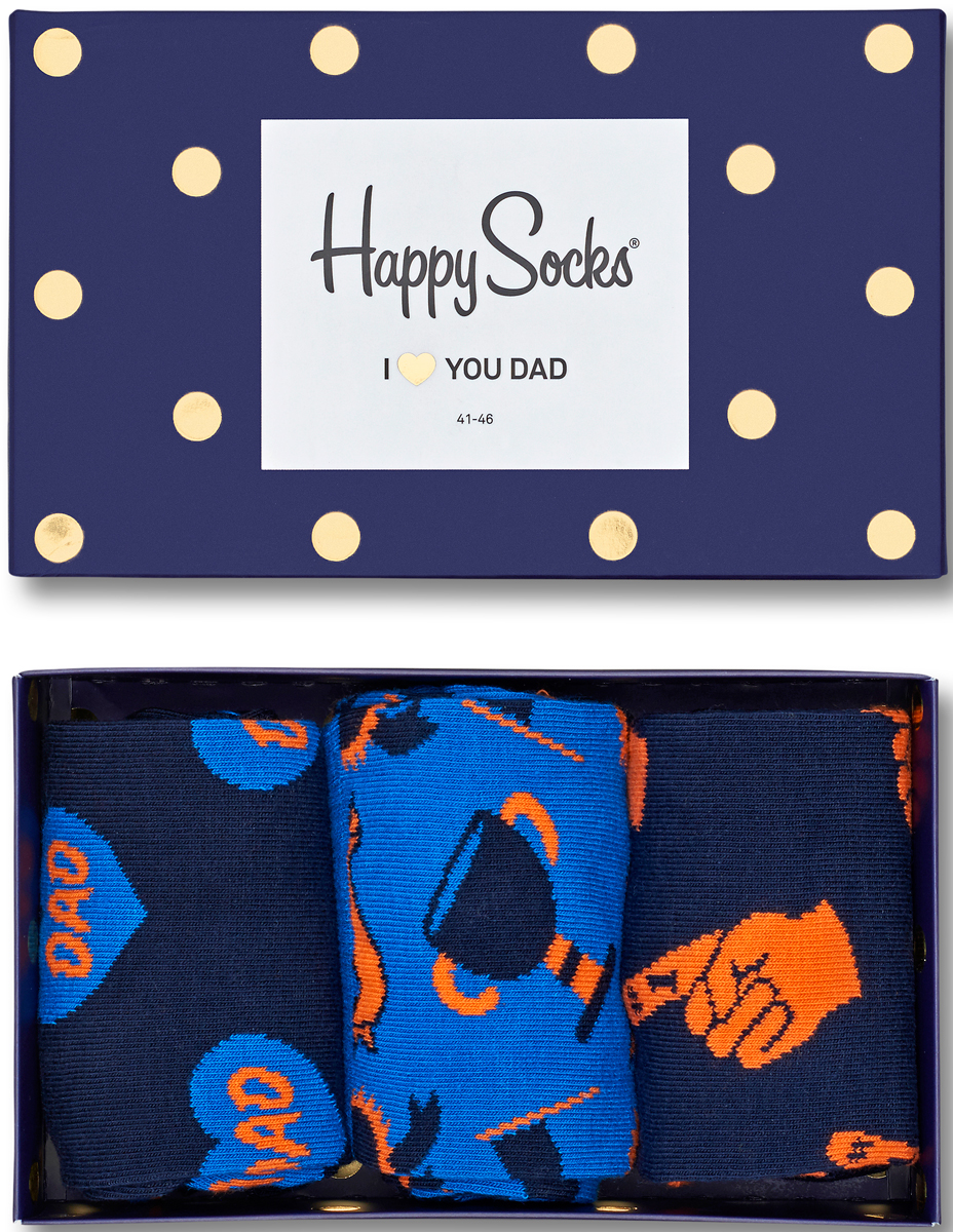 Комплект носков Happy socks, цвет: темно-синий, голубой. XFAT08. Размер 29XFAT08 Комплект носков Happy socks, цвет: темно-синий, голубой. XFAT08. Размер 29XFAT08Яркие носки Big Bang Socks выполнены из высококачественного хлопка с добавлением полиамида и эластана, которые обеспечивают отличную посадку. В комплект входит три пары разноцветных носков с разными принтами. Модель оснащена эластичной резинкой, которая плотно облегает ногу, не сдавливая ее, обеспечивает удобство. Комплект упакован в фирменную коробку.