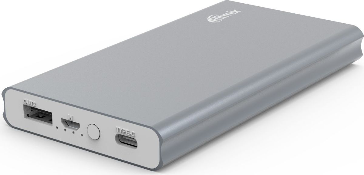 Ritmix RPB-10977PQC, Grey внешний аккумулятор (10000 мАч)15119180 Ritmix RPB-10977PQC, Grey внешний аккумулятор (10000 мАч)15119180Power bank Quick Charge 3.0/Type C; Li-Polymer узкий, емкость 10000мАч, вход 5V 2A / Type C, выход USB 5V 3A/9V 2A/12V 1,5A (USB+Type C), алюминиевый корпус, размер 130*70*15, цвет: темно серый