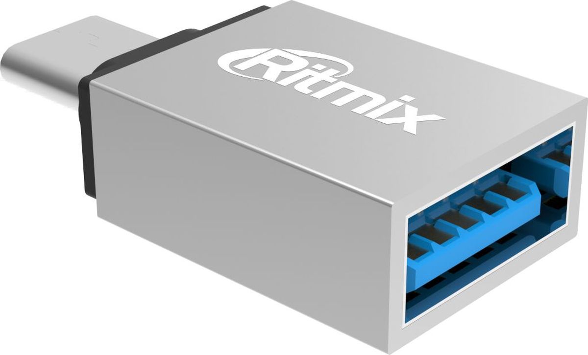 Ritmix CR-3092, Silver адаптер-переходник USB Type C-USB