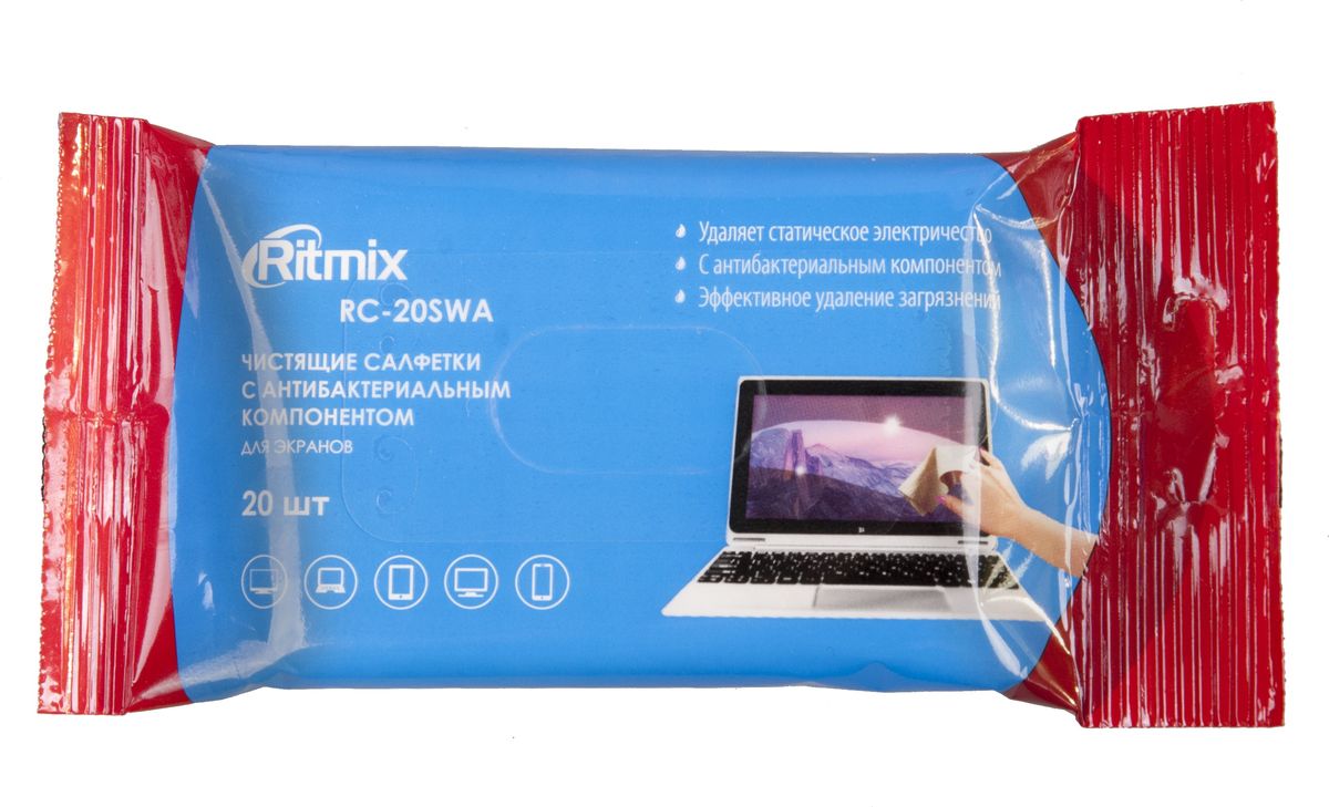 Ritmix RC-20SWA чистящие салфетки мобильных телефонов, 20 шт аккумуляторы для ноутбуков и планшетов