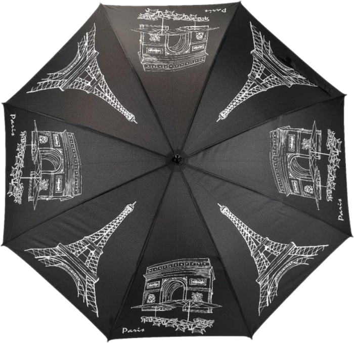 Зонт-трость женский Doppler, автомат, 3 сложения,  цвет: черный. 740765P
