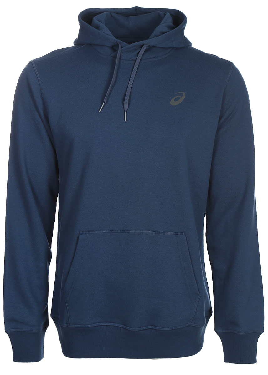Худи мужское Asics Spiral Hoody, цвет: синий. 141089-0834. Размер XXL (56)141089-0834 Худи мужское Asics Spiral Hoody, цвет: синий. 141089-0834. Размер XXL (56)141089-0834Мужское худи Asics выполнено из хлопка с добавлением полиэстера и эластана. У модели классический крой - худи не слишком тесное и не слишкомсвободное, что гарантирует полную свободу движений. Капюшон на шнурках.Изделие оформлено эластичными манжетами и окантовкой низа, дополнено карманом-кенгуру.