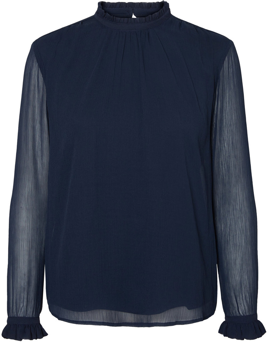Блузка женская Vero Moda, цвет: синий. 10185949_Navy Blazer. Размер L (48)10185949_Navy Blazer Блузка женская Vero Moda, цвет: синий. 10185949_Navy Blazer. Размер L (48)10185949_Navy BlazerБлузка женская Vero Moda с длинными рукавами и воротником стойкой сзади застегивается на пуговицу.