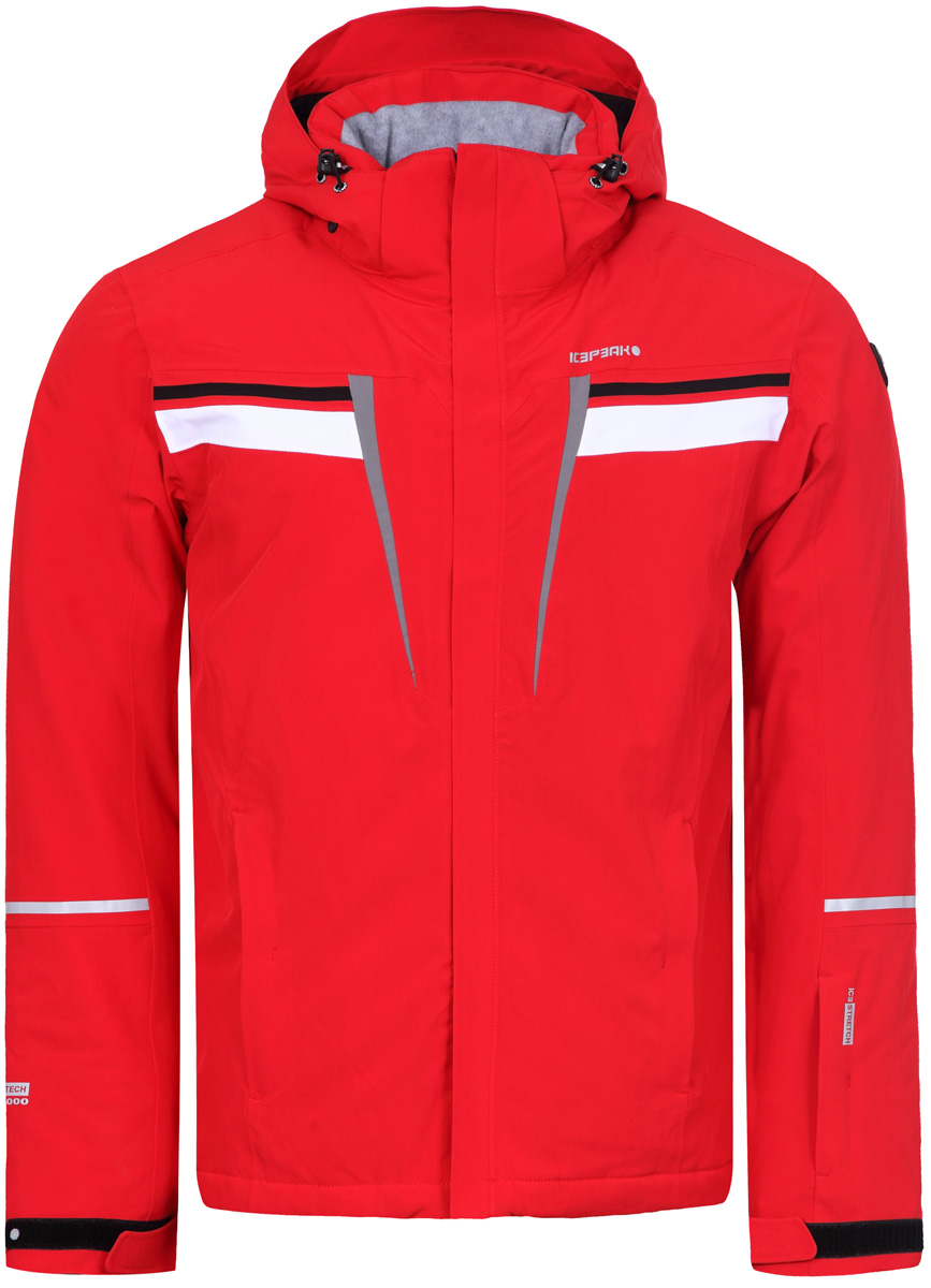 Куртка мужская Icepeak, цвет: красный. 856108535IV_646. Размер 46856108535IV_646 Куртка мужская Icepeak, цвет: красный. 856108535IV_646. Размер 46856108535IV_646Куртка мужская Icepeak выполнена из полиэстера и эластана. Модель с длинными рукавами и капюшоном застегивается на застежку-молнию.