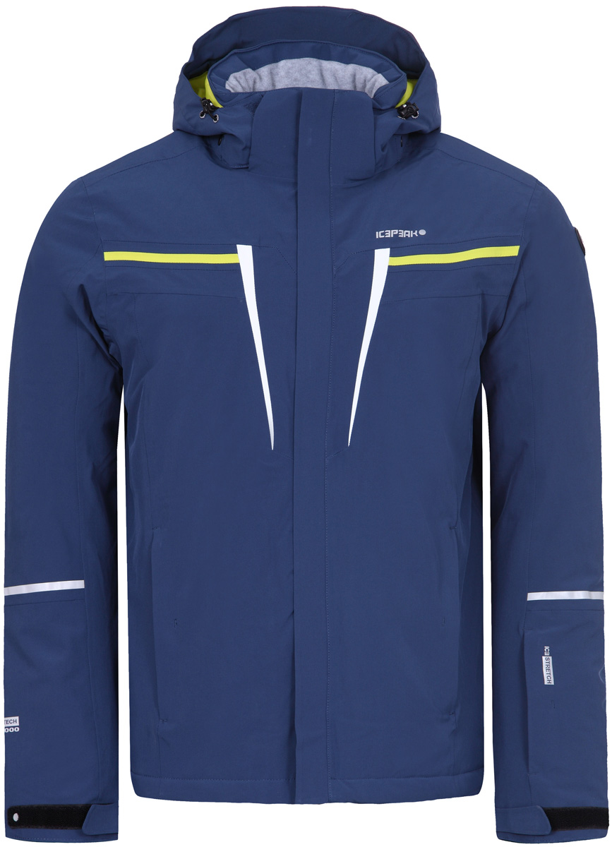 Куртка мужская Icepeak, цвет: синий. 856108535IV_365. Размер 48856108535IV_365 Куртка мужская Icepeak, цвет: синий. 856108535IV_365. Размер 48856108535IV_365Куртка мужская Icepeak выполнена из полиэстера и эластана. Модель с длинными рукавами и капюшоном застегивается на застежку-молнию.
