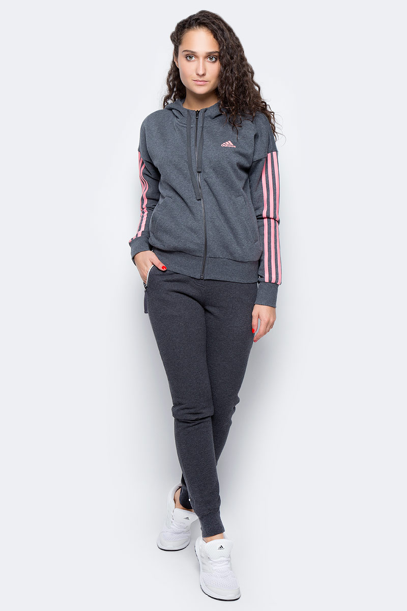 Худи женское Adidas Ess 3s Fz Hd, цвет: серый, розовый. BR2438. Размер S (42/44)BR2438 Худи женское Adidas Ess 3s Fz Hd, цвет: серый, розовый. BR2438. Размер S (42/44)BR2438Стильное женское худи Adidas изготовлено из хлопка с добавлением полиэстера. Изделие имеет прямой крой, длинные рукава-реглант, карманы, капюшон на завязках. Изделие дополнено спереди застежкой - молнией. Рифленые манжеты и нижний край обеспечивают идеальную посадку.