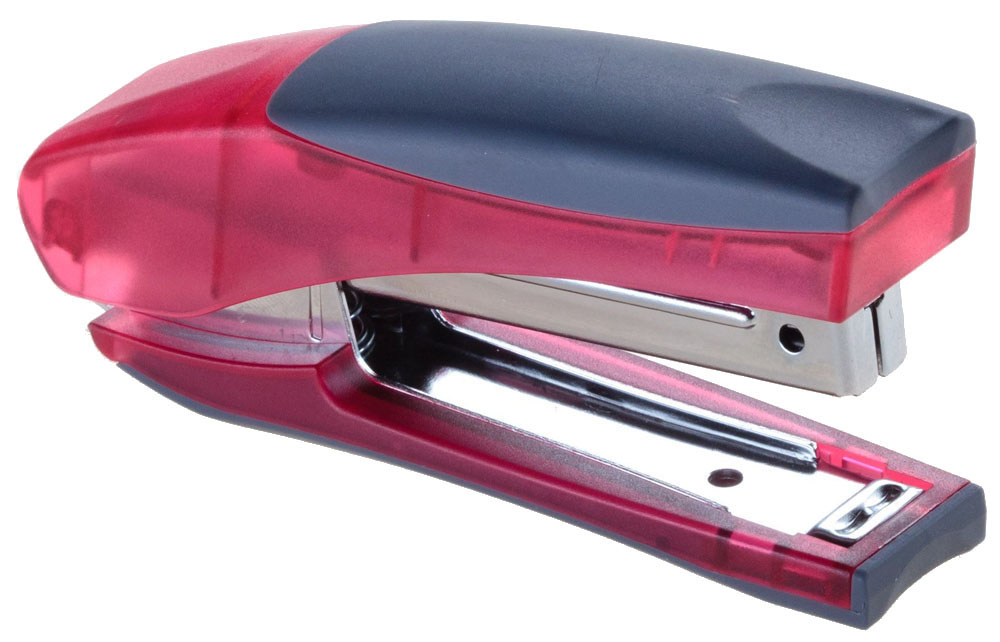 Office Force Stationery Степлер Stand Up цвет розовый прозрачный №24/6 26/630041 Office Force Stationery Степлер Stand Up цвет розовый прозрачный №24/6 26/630041Степлер Office Force Stand Up с эргономичным корпусом и и надежным механизмом. Глубина закладывания бумаги: до 58 мм.Толщина пробивания: до 20 листов бумаги плотностью 80 г/м.Тип и размер применяемых скоб: 24/6; 26/6.Вместимость контейнера: до 100 скоб.Режим сшивания листов: закрытый/открытый. Возможность изменения режима сшивания. Материал: пластик, металл.Размер: 124 мм х 59 мм х 36 мм.Прорезиненный упор обеспечивает комфорт при работе. Компактные размеры позволяют экономить место на рабочем столе. Можно хранить вертикально и горизонтально.