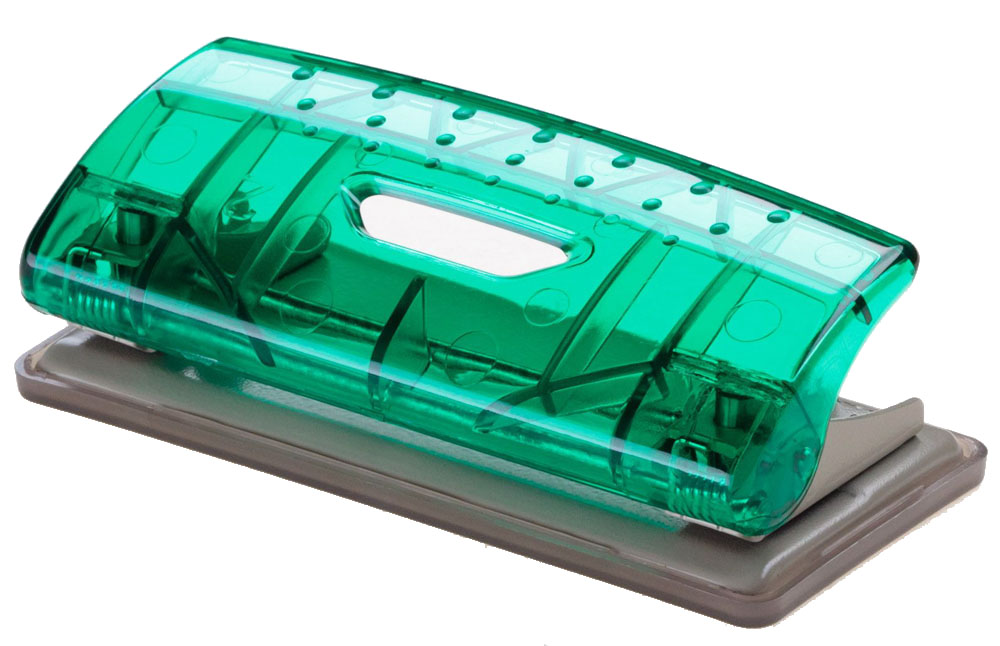 Office Force Stationery Дырокол Mini Transparent, цвет зеленый, металлическая основа, 6 листов, 2 отверстия35123 Office Force Stationery Дырокол Mini Transparent, цвет зеленый, металлическая основа, 6 листов, 2 отверстия35123Дырокол Office Force серии Transparent Mini. Прозрачный корпус выполнен из прочного пластика с металлической основой. Толщина пробивания - до 6 листов, 80г/м2. Пробивает 2 отверстия, диаметром 6 мм. Расстояние между отверстиями 80 мм. Нескользящая прорезиненная подошва, контейнер для сбора конфетти.
