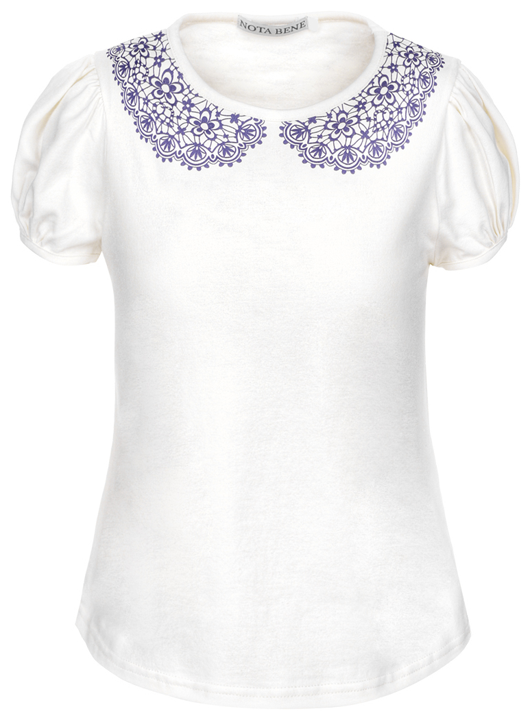 Блузка для девочки Nota Bene, цвет: молочный. CJR27030_17. Размер 110