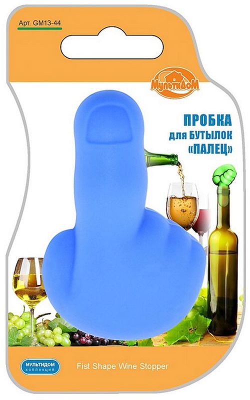 Пробка для бутылок Мультидом Палец, цвет: синийGM13-44 Пробка для бутылок Мультидом Палец, цвет: синийGM13-44Эта пробка пригодится на празднике дома и на пикнике, а оригинальный дизайн вызовет улыбку и поднимет настроение в любой компании.Пробка плотно входит в горлышко бутылки и не позволяет напитку пролиться.Изделие практично, многоразового использования, легко моется.Изготовлено из силикона.ВНИМАНИЕ!В процессе использования может исчезнуть яркость цвета, но не влияет на качество изделия.