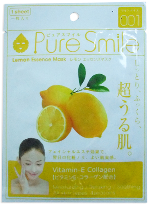 Pure Smile Essence Mask Маска для лица с эссенцией лимона, 23 мл000280 Pure Smile Essence Mask Маска для лица с эссенцией лимона, 23 мл000280Еженедельный уход - это неотъемлемая процедура для полноценного ухода за кожей лица. Необходимо каждую неделю использовать различные маски. Преимущество нужно отдать увлажняющим, питательным, и маскам для повышения упругости кожи. Все эти функции вы найдете в линии Pure Smile. Эти маски настоящие волшебные палочки, способные моментально преобразить вашу кожу. Ведь сыворотка, которая используется для пропитки маски, имеет тройную концентрацию активных компонентов. За короткое время воздействия, маска отдает всю силу полезных ингредиентов вашей коже. Коллаген в составе сыворотки наполняет кожу влагой, восстанавливает плотность и упругость кожи. Эссенция граната стимулирует синтез коллагена, увлажняет, выравнивает тон кожи, придает коже эластичность, сужает поры, регулирует работу сальных желез, заряжает кожу витаминами и защищает ее.