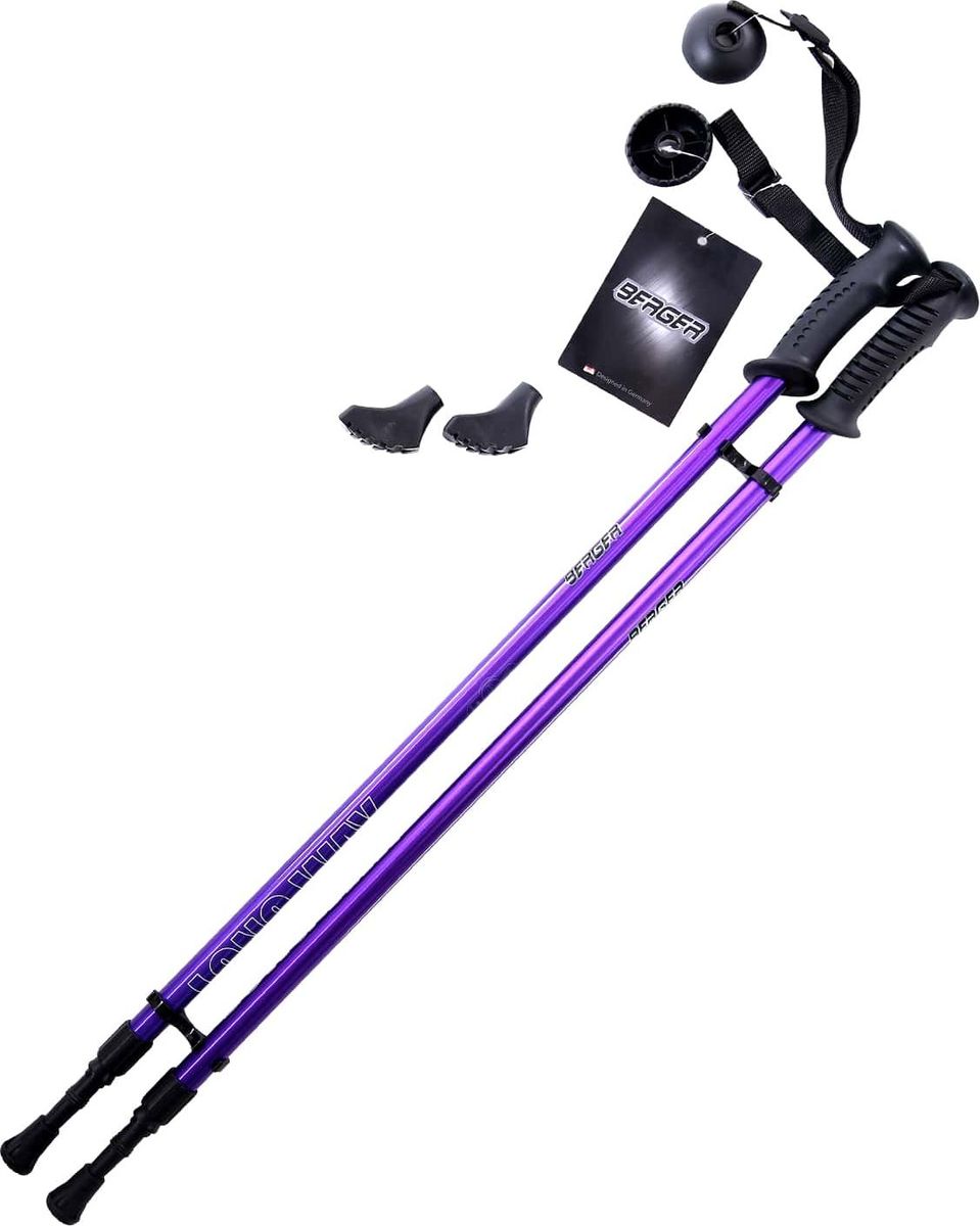 Палки для скандинавской ходьбы Berger Longway, двухсекционные, цвет: фиолетовый, 77-130 см, 2 штУТ-00009231 Палки для скандинавской ходьбы Berger Longway, двухсекционные, цвет: фиолетовый, 77-130 см, 2 штУТ-00009231Палки для скандинавской ходьбы Berger Longway состоят из двух секций и выполнены из прочного алюминия. Прекрасно подойдут новичкам для освоения правильной техники скандинавской ходьбы. Палки для скандинавской ходьбы Berger Longway легки в использовании и практичны, благодаря телескопической конструкции могут быть использованы ходоками с разным ростом. Они станут прекрасным подарком близким людям.Основные характеристики:Назначение: для ходьбы по асфальту, земле.