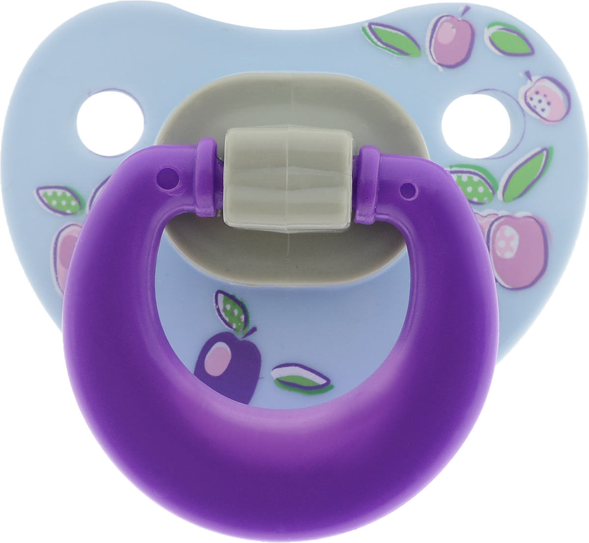Мир детства Пустышка латексная ортодонтическая от 6 месяцев цвет голубой фиолетовый