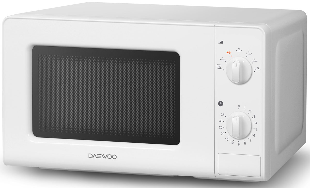 Daewoo KOR-6607W, White СВЧ-печьKOR-6607W Daewoo KOR-6607W, White СВЧ-печьKOR-6607WМикроволновая печь Daewoo KOR-6607W с механическим типом управления оснащена системой вогнутых отражателей C.R.S, с помощью которых электромагнитные волны концентрируются на блюде и распределяются равномерно. В микроволновой печи присутствует одновременный разогрев двух блюд (опция). Управляется прибор при помощи поворотных переключателей. Имеется 7 уровней мощности.