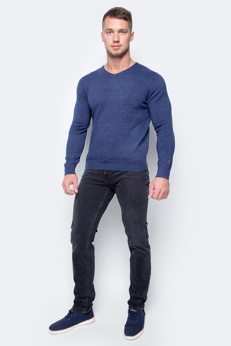 Джемпер мужской Baon, цвет: синий. B637510_Steel Blue Melange. Размер XL (52)B637510_Steel Blue Melange Джемпер мужской Baon, цвет: синий. B637510_Steel Blue Melange. Размер XL (52)B637510_Steel Blue MelangeТеплый джемпер от Baon пригодится вам в холодное время года. Волокна натуральной шерсти в составе изделия будут согревать вас своим теплом. Плечевые швы модели декорированы швами контрастного цвета. Джемпер украшен фирменной металлической эмблемой.