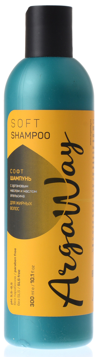 Argaway Софт-Шампунь с аргановым маслом и маслом апельсина, для жирных волос для жирных волос, 300 мл4631111171370 Argaway Софт-Шампунь с аргановым маслом и маслом апельсина, для жирных волос для жирных волос, 300 мл4631111171370Шампунь с аргановым маслом и маслом апельсина для жирных волос. Масла обеспечивают антибактериальный эффект, нормализуют процесс себорегуляции. Устраняют причины дискомфорта (зуд, перхоть, раздражение), нормализуя ее микрофлору. Экстракты ромашки, шалфея, мяты увлажняют и смягчают кожу головы.