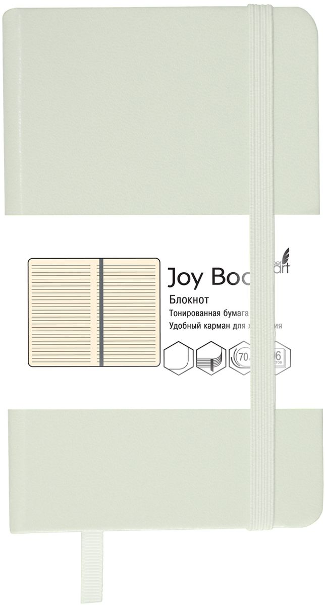 Канц-Эксмо Блокнот Joy Book 96 листов в линейку цвет белый формат А6-БДБЛ6962240 Канц-Эксмо Блокнот Joy Book 96 листов в линейку цвет белый формат А6-БДБЛ6962240Блокнот А6-(94х144), 96л (Joy Book) искусственная кожа, бумага тонированная 70гр/м линия, скругленные углы, сшитый блок, ляссе, крепление-резинка, Белоснежный