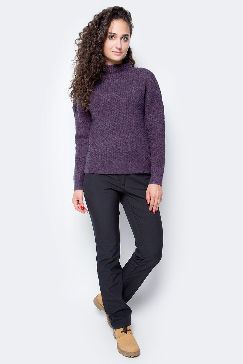 Свитер женский Baon, цвет: фиолетовый. B137583_Plum Melange. Размер XL (50)B137583_Plum Melange Свитер женский Baon, цвет: фиолетовый. B137583_Plum Melange. Размер XL (50)B137583_Plum MelangeМягкий и уютный свитер от Baon - вещь, без которой ваш гардероб будет неполон. Это изделие согреет вас в холодное время года и обеспечит ощущение комфорта. Модель имеет модный силуэт, который образуется за счет цельновязанного воротника и заниженных пройм. Свитер связан узором соты.