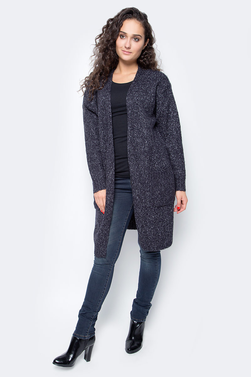 Кардиган женский Baon, цвет: темно-синий. B147511_Dark Navy. Размер L (48)B147511_Dark Navy Кардиган женский Baon, цвет: темно-синий. B147511_Dark Navy. Размер L (48)B147511_Dark NavyСогревающим завершением вашего образа станет этот стильный кардиган от Baon. Моделью без застежки можно дополнить любой наряд. Изделие выполнено из мягкой и тактильно комфортной пряжи. По бокам расположены карманы. Прямые проймы обеспечивают модели эффектную посадку по фигуре.