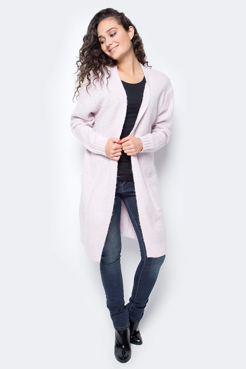 Кардиган женский Baon, цвет: розовый. B147511_Cold Peony Melange. Размер XS (42)B147511_Cold Peony Melange Кардиган женский Baon, цвет: розовый. B147511_Cold Peony Melange. Размер XS (42)B147511_Cold Peony MelangeСогревающим завершением вашего образа станет этот стильный кардиган от Baon. Моделью без застежки можно дополнить любой наряд. Изделие выполнено из мягкой и тактильно комфортной пряжи. По бокам расположены карманы. Прямые проймы обеспечивают модели эффектную посадку по фигуре.
