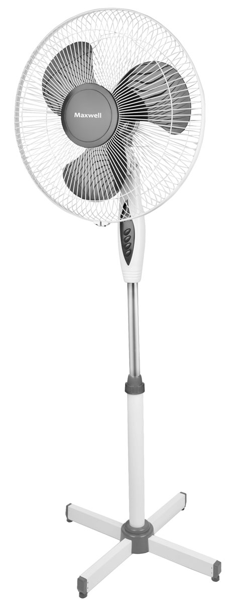 Maxwell MW-3545(W) вентиляторMW-3545(W) Maxwell MW-3545(W) вентиляторMW-3545(W)Электрический напольный вентилятор Maxwell MW-3545(W) - доступная и незаменимая модель для комфортного времяпровождения летом. Трехлопастной вентилятор мощностью 40 Вт оснащен таймером на 7,5 часов и пультом управления. Низкий уровень шума и 3 скоростных режима работы обеспечивают скорейшее достижение комфортных условий в душном помещении. Благодаря специально разработанной двусторонней защитной решетке, модель абсолютно безопасна для ребенка и может использоваться в детской комнате. В модели предусмотрено устойчивое основание, регулировкавысоты и угла наклона, а такжефункция поворотакорпуса на 90°.