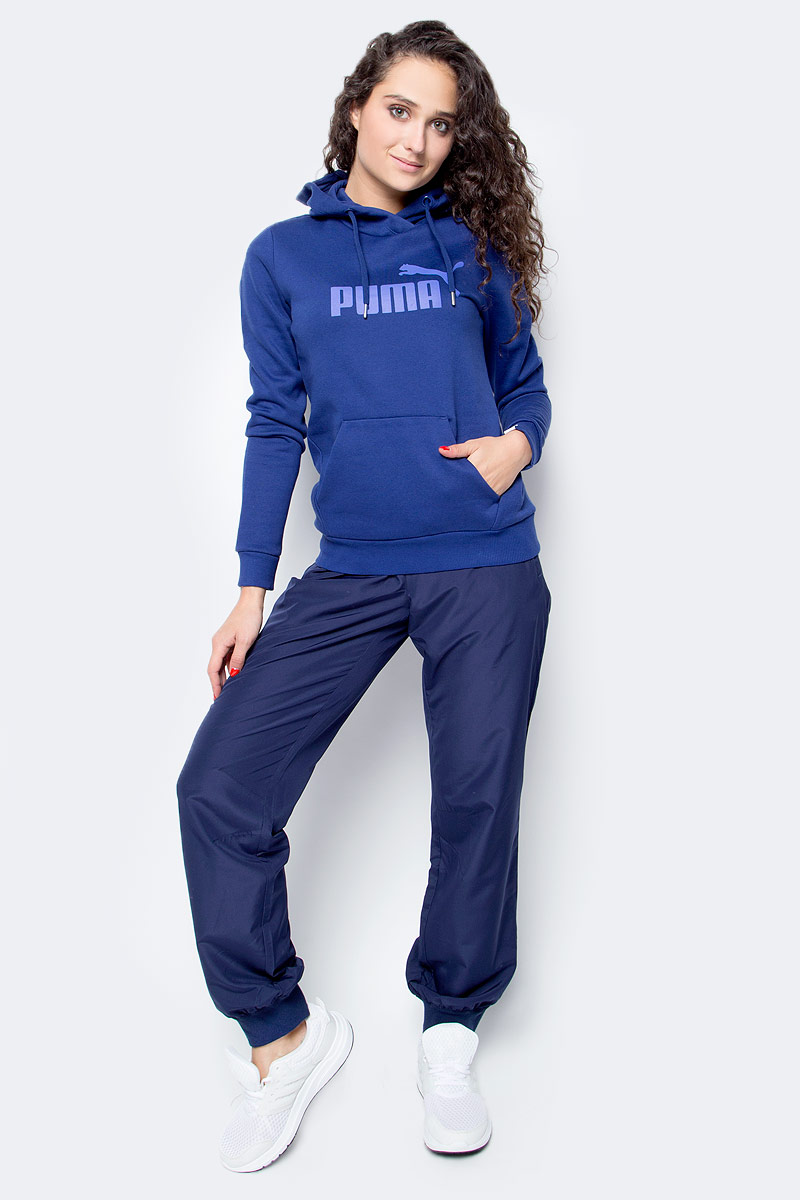 Толстовка женская Puma ESS No.1 Hoody Fl W, цвет: синий. 83840618. Размер XL (48/50)83840618 Толстовка женская Puma ESS No.1 Hoody Fl W, цвет: синий. 83840618. Размер XL (48/50)83840618Толстовка Puma ESS No.1 Hoody Fl W выполнена из приятного на ощупь материала. Модель прямого кроя с мягкой внутренней отделкой из пушистого ворса. Модель декорирована прорезиненным логотипом Puma. Среди других отличительных особенностей изделия - отделка сзади по вороту тесьмой с фирменной символикой, боковые швы с нахлестом вперед и отделка манжет и пояса трикотажем в резинку. Модель имеет стандартную посадку.