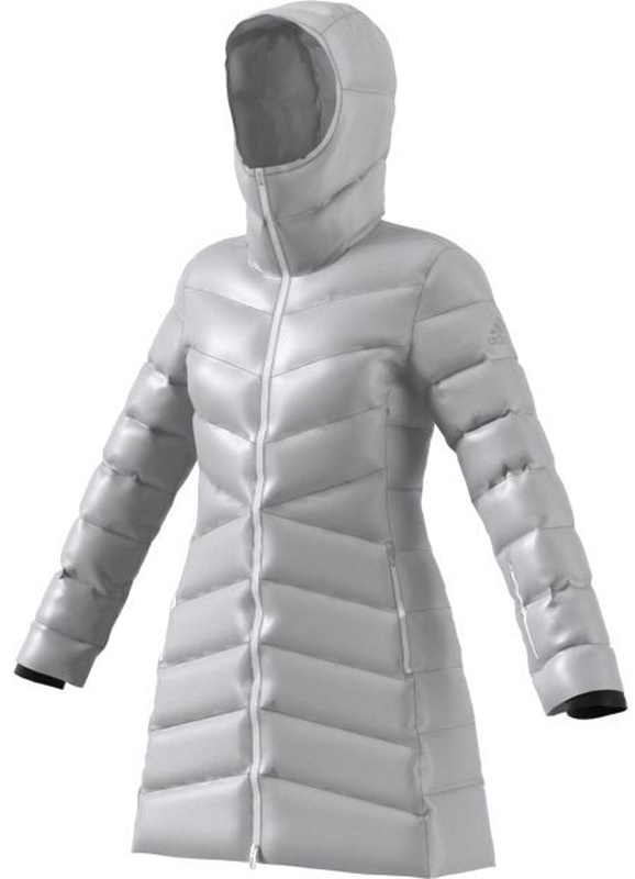 Пуховик женский Adidas W CW Nuvic JKT, цвет: серый. BS0982. Размер M (46/48)BS0982 Пуховик женский Adidas W CW Nuvic JKT, цвет: серый. BS0982. Размер M (46/48)BS0982Пуховик от adidas подарит вам тепло и комфорт. Модель выполнена из материала с технологией CLIMAWARM, которая защищает от влаги и холода. Высококачественный пуховый наполнительдля максимально легкой теплоизоляции. Водоотталкивающий пух сохраняет тепло даже в мокром состоянии. На горле и манжетах предусмотрены специальные термовставки. Модель удлиненного фасона застегивается на застежку-молнию и имеет несъемный капюшон. По бокам изделие дополнено карманами с медиа каналом.