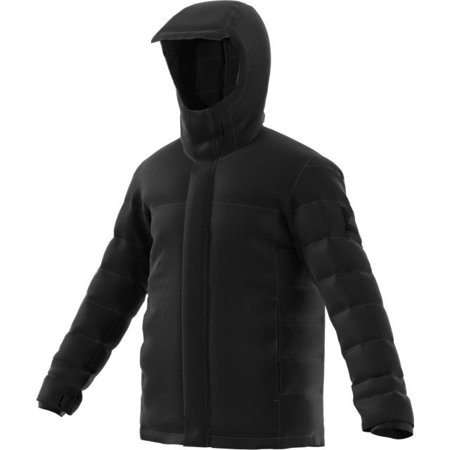 Пуховик мужской Adidas CW Allzeit JKT, цвет: черный. BQ6813. Размер XL (56/58)BQ6813 Пуховик мужской Adidas CW Allzeit JKT, цвет: черный. BQ6813. Размер XL (56/58)BQ6813Пуховик от adidas выполнен из стеганого полиэстера на подкладке с утеплителем из натурального утиного пуха и пера. Модель прямого кроя с капюшоном застегивается на молнию и дополнительно на ветрозащитный клапан на кнопках. Материал с дышащей технологией Climawarm сохраняет максимум естественного тепла тела даже при отрицательной температуре. Стеганая прострочка создана специально для сохранения тепла - валики разного размера создают дополнительную воздушную прослойку и лучше сохраняют тепло. По бокам предусмотрены карманы на молниях, а также есть внутренний карман на молнии. Капюшон дополнен козырьком. Герметичные швы с термообработкой на воротнике и манжетах удерживают тепло внутри.