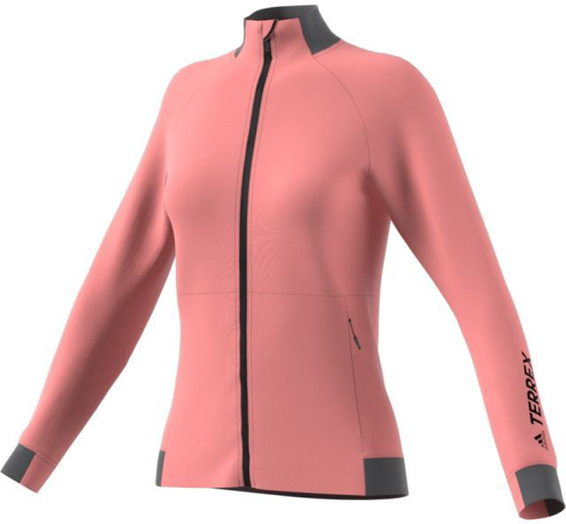 Толстовка женская Adidas W Mntglo Fleece, цвет: розовый, серый. BP9452. Размер 32 (40/42)BP9452 Толстовка женская Adidas W Mntglo Fleece, цвет: розовый, серый. BP9452. Размер 32 (40/42)BP9452Женская флисовая толстовка adidas TERREX Mountainglow, созданная для комфорта движений, ее можно носить отдельно или под другой одеждой. Эластичный материал и облегающий крой обеспечивают свободу движений на пеших маршрутах любой сложности. Мягкая подкладка приятноощущается на теле и отлично согревает. Модель облегающего кроя с воротником-стойкой и длинными рукавами-реглан застегивается на застежку-молнию с защитой подбородка. Предусмотрены боковые карманы на молниях. Внутренний шов ворота обработан тесьмой. Петля-вешалка для удобства хранения.