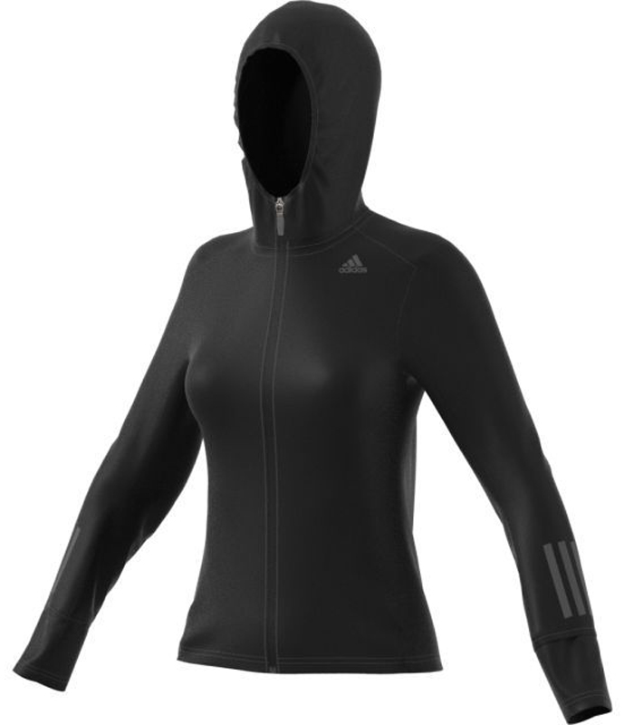 Худи для бега женское Adidas RS SFT SH JKT W, цвет: черный. BR0806. Размер L (48/50)BR0806 Худи для бега женское Adidas RS SFT SH JKT W, цвет: черный. BR0806. Размер L (48/50)BR0806Женское худи Adidas Performance Response Soft предназначено для бега в прохладную погоду.Модель изготовлена из эластичного качественного материала для прочности и удобства. Технология CLIMALITE выводит влагу с поверхности тела для оптимального микроклимата.Худи застегивается на молнию. Вшитый капюшон защитит от непогоды. Мягкие вставки на манжетах для дополнительного комфорта. Классический фасон не сковывает движений.Отражающие свет элементы для заметности в вечернее время суток.