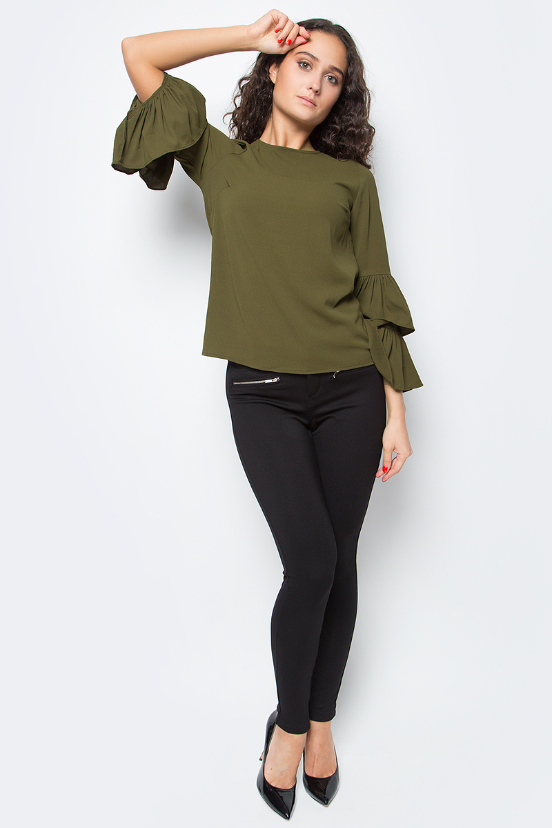 Блузка женская Vero Moda, цвет: оливковый. 10186367_Dark Olive. Размер L (48)10186367_Dark Olive Блузка женская Vero Moda, цвет: оливковый. 10186367_Dark Olive. Размер L (48)10186367_Dark OliveЖенская блузка с круглым вырезом горловины сзади застегивается на пуговицу.