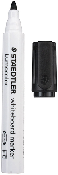 Staedtler Маркер для доски Lumocolor цвет черный 351-9150753 Staedtler Маркер для доски Lumocolor цвет черный 351-9150753Высококачественный маркер для белой магнитно-маркерной доски. Не высыхает с открытым колпачком в течение нескольких дней. Чернила легко стираются с доски стирателем для магнитно-маркерной доски. Даже при сильном нажатии пишущий узел остается на месте.