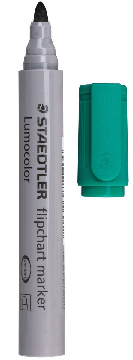 Staedtler Маркер для флипчарта Lumocolor цвет зеленый 356-5150755 Staedtler Маркер для флипчарта Lumocolor цвет зеленый 356-5150755Чернила на водной основе с нейтральным запахом не пропитывают бумагу, поэтому не пачкают нижележащие листы. Главным образом применяются для письма на бумажных блокнотах для флипчартов и других листах бумаги, используются для проведения презентаций.