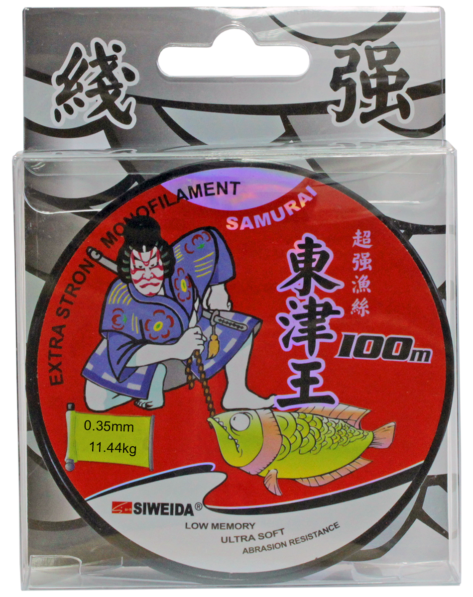 Леска SWD Samurai, цвет: прозрачный, длина 100 м, сечение 0,35 мм, нагрузка 11,44 кг5234356 Леска SWD Samurai, цвет: прозрачный, длина 100 м, сечение 0,35 мм, нагрузка 11,44 кг5234356Монофильная леска высшего качества сечением 0,35 мм (разрывная нагрузка 11,44 кг) в размотке по 100 м. Не имеет механической памяти. Отличается повышенной прочностью на узле, высокой сопротивляемостью к истиранию и воздействию ультрафиолетовых лучей. Рекомендуется для спиннинговой и донной ловли.