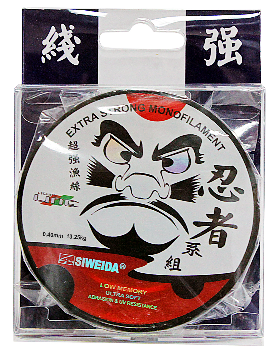 Леска SWD Ninja, цвет: прозрачный, длина 100 м, сечение 0,4 мм, нагрузка 13,25 кг5233401 Леска SWD Ninja, цвет: прозрачный, длина 100 м, сечение 0,4 мм, нагрузка 13,25 кг5233401Прочная монофильная леска нового поколения сечением 0,40 мм (разрывная нагрузка 13,25 кг) в размотке по 100 м для всех видов ловли. Не имеет механической памяти. Отличается повышенной прочностью на узле, высокой сопротивляемостью к истиранию и воздействию ультрафиолетовых лучей.