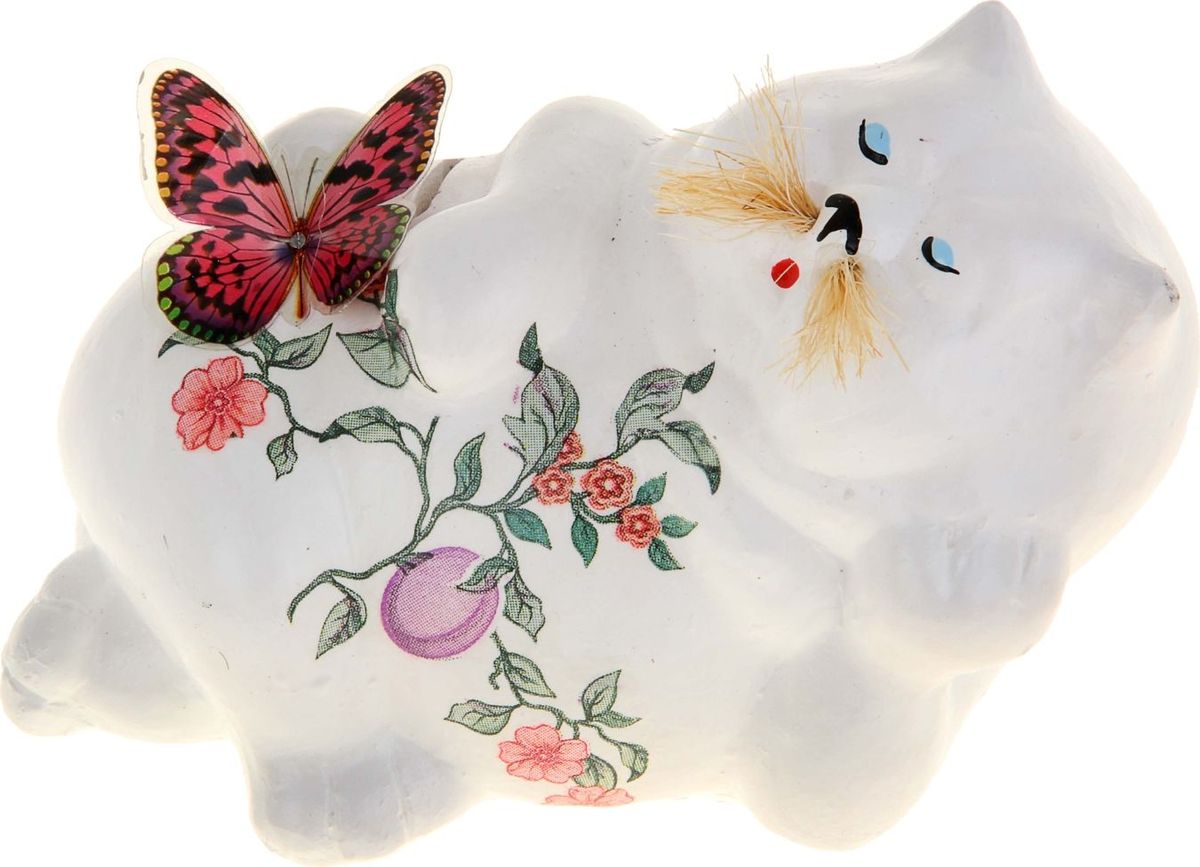 Копилка Кот с букетом, 7,5 х 23 х 8 см1023927 Копилка Кот с букетом, 7,5 х 23 х 8 см1023927Копилка — универсальный вариант подарка любому человеку, ведь каждый из нас мечтает о какой-то дорогостоящей вещи и откладывает или собирается откладывать деньги на её приобретение. Вместительная копилка станет прекрасным хранителем сбережений и украшением интерьера. Она выглядит так ярко и эффектно, что проходя мимо, обязательно захочется забросить пару монет.Обращаем ваше внимание, что копилка является одноразовой.