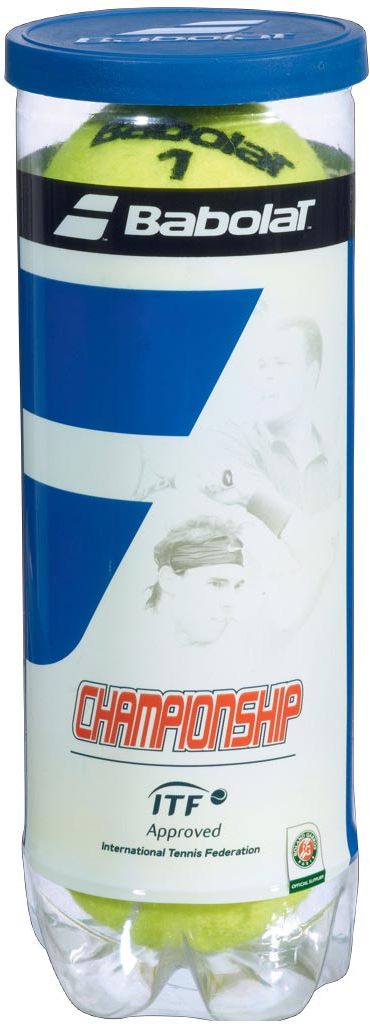 Мяч теннисный Babolat Championship, 3 шт501039 Мяч теннисный Babolat Championship, 3 шт501039Теннисные мячи Babolat Championship изготовлены из высококачественных полимерных материалов. Особенности:Особоедолговременное давлениеОбеспечивают великолепную игру.В комплект входят 3 мяча.