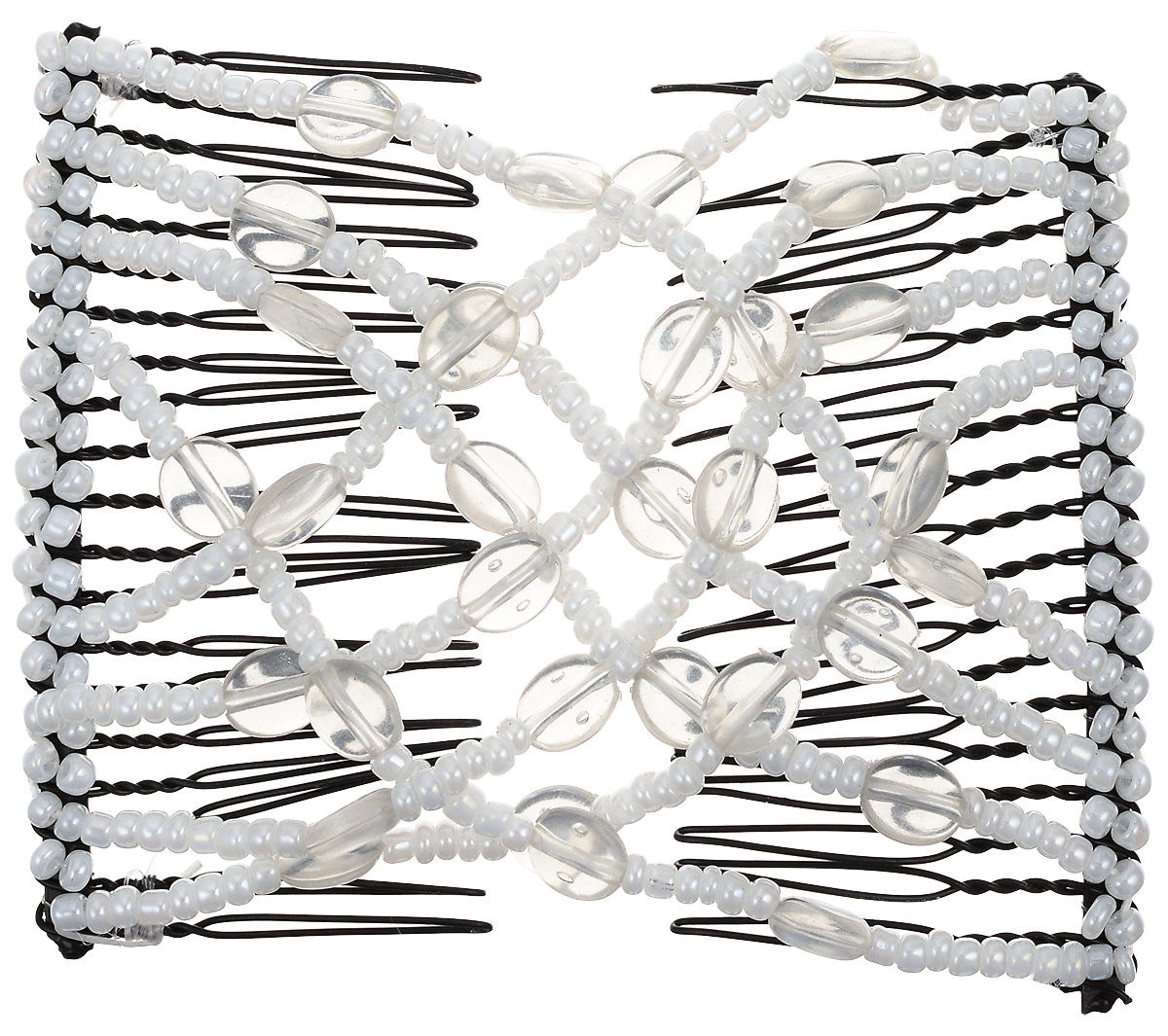EZ-Combs Заколка Изи-Комбс, одинарная, цвет: белый. ЗИО_ч_овалы