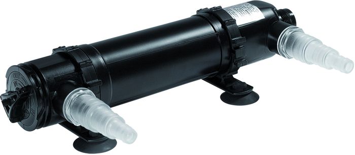 Cтерилизатор Aquael Sterilizer Uv As, 11 Wс Cтерилизатор Aquael Sterilizer Uv As, 11 WсБлагодаря действию стерилизатора Aquael Sterilizer Uv As вода в аквариуме остается все время чистой и прозрачной, а рыбы и растения живут в комфортной и здоровой среде, которая дополнительно защищена стерилизатором от болезней. Вода, перекачиваемая через Sterilizer Uv As проплывает тонким слоем непосредственно в зоне действия ультрафиолетового излучения UV-C, которое уничтожает водоросли, бактерии и другие патогенные организмы.Внешняя стенка активной очищающей камеры Aquael Sterilizer Uv As сделана из кварцевого стекла, которое значительную часть излучения отражает и направляет обратно, создавая тем самым повторную стерилизацию. Стерилизатор полностью погружаемый, что позволяет его использование как внутри, так и снаружи аквариума.Вода, проходящая через Sterilizer Uv As должна быть механически профильтрована через фильтр предварительной очистки. Sterilizer Uv As можно установить как внутри, полностью его погружая, так и снаружи аквариума. В качестве источника питания следует использовать насос или аквариумный фильтр. Прозрачные разъемы позволяют подключение трубок разных диаметров.Стерилизатор Aquael Sterilizer Uv As обеспечивает поток воды даже до 1100 л/ч и является необходимым элементом профессиональных фильтрационных систем. Не следует касаться стекла лампы непосредственно руками. Возможные следы касания пальцев надо удалить при помощи сухой тряпочки перед монтажом.Для аквариума объемом: до 450 л.Совместим с внешним фильтром Aquael: Unimax 700.